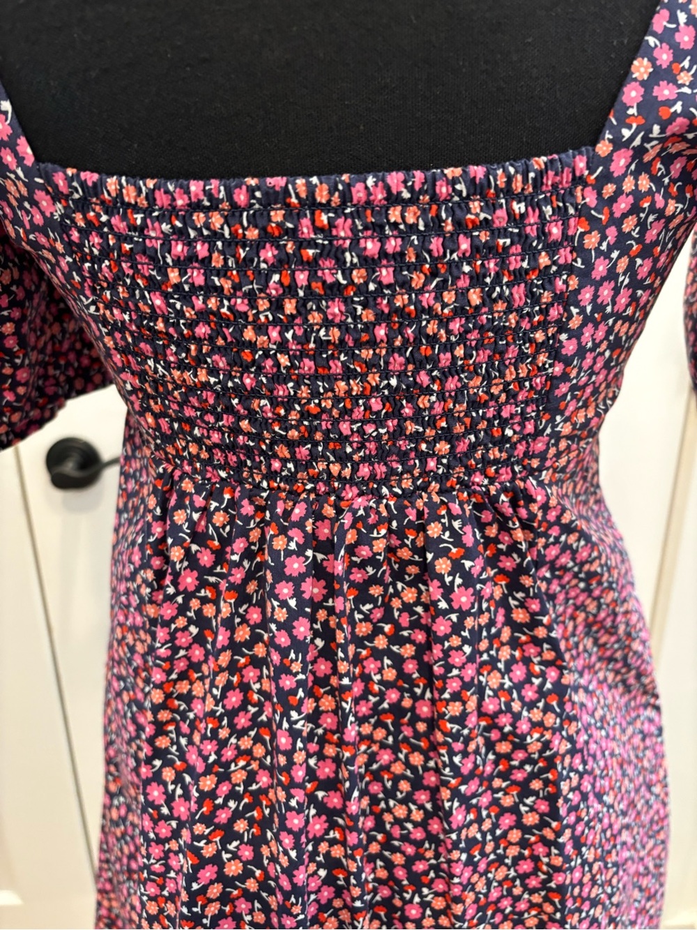 Draper James Dottie Babydoll Shift Dress Women XS Nassau Multi Navy Floral Print - Picture 8 of 14